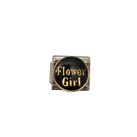 Italian Charmlink Flower Girl for Charm‎ Bracelet 9mm - Picture 1 of 2